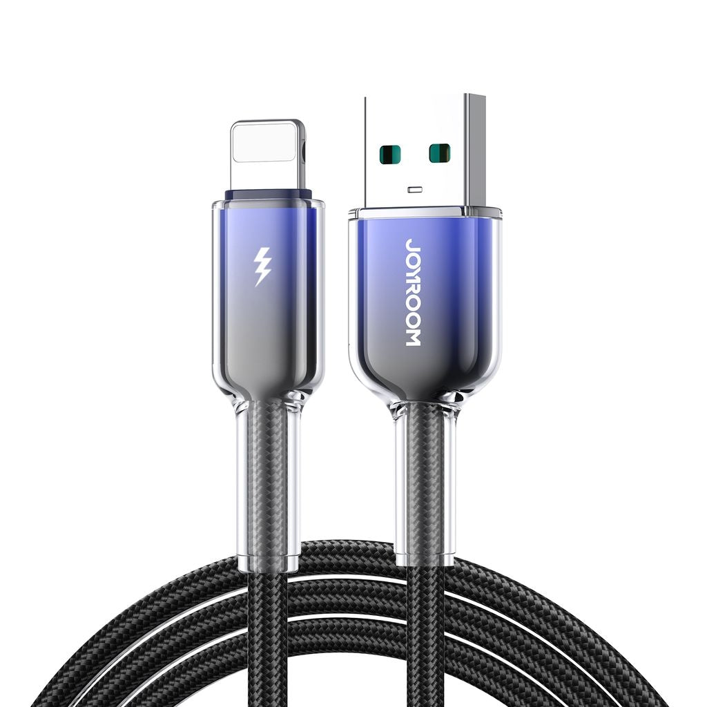 Joyroom USB-A to Lightning Cable Fast Charging 3A, 1.2m - Black/Purple