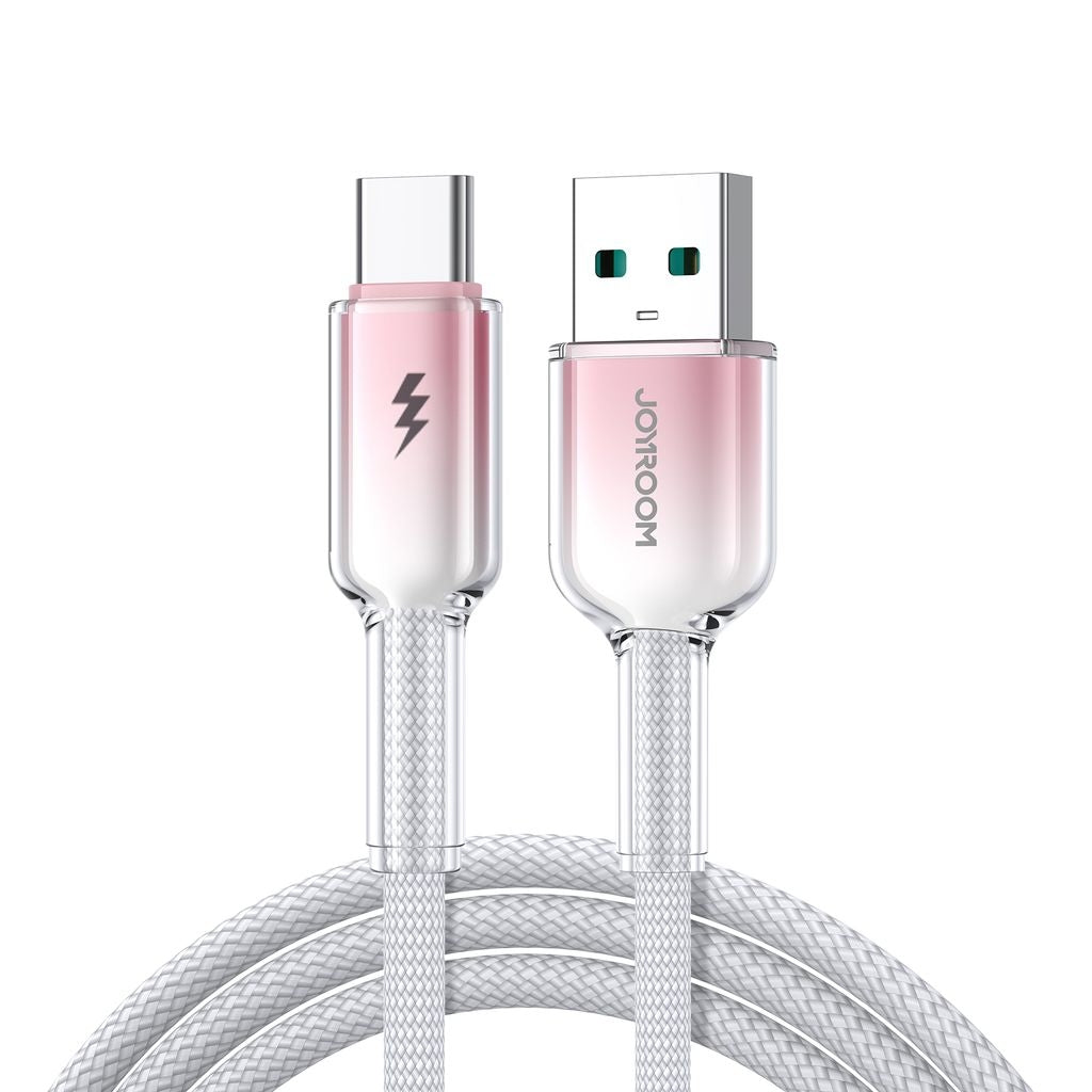 Joyroom USB-A to USB-C Cable Fast Charging 3A, 1.2m - White/Pink