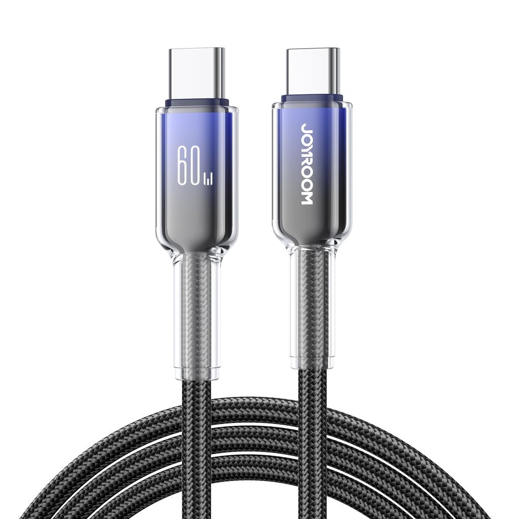 Joyroom USB-C to USB-C Cable Fast Charging 60W, 1.2m - Black/Purple
