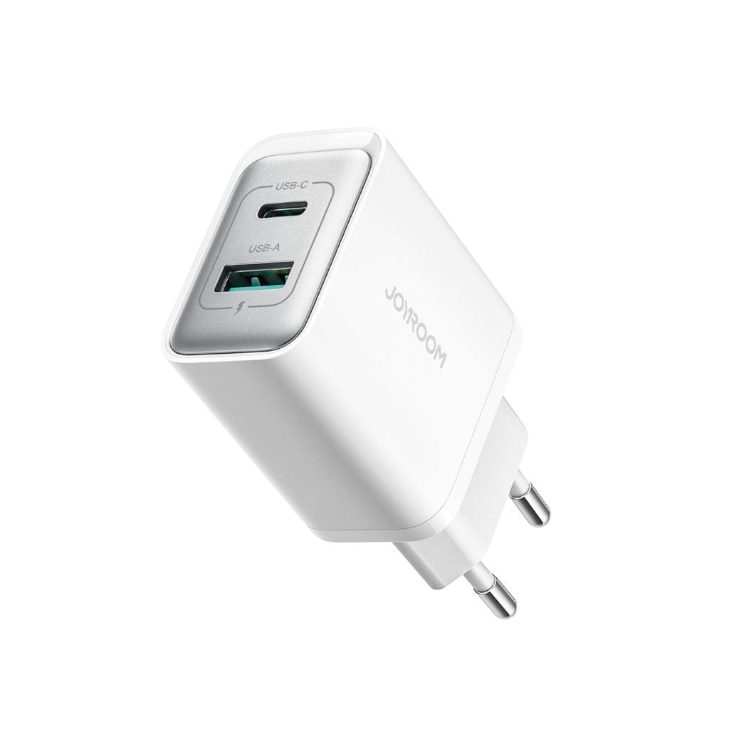 Joyroom Wall Charger Dual Port USB-C+USB-A, 30w - White