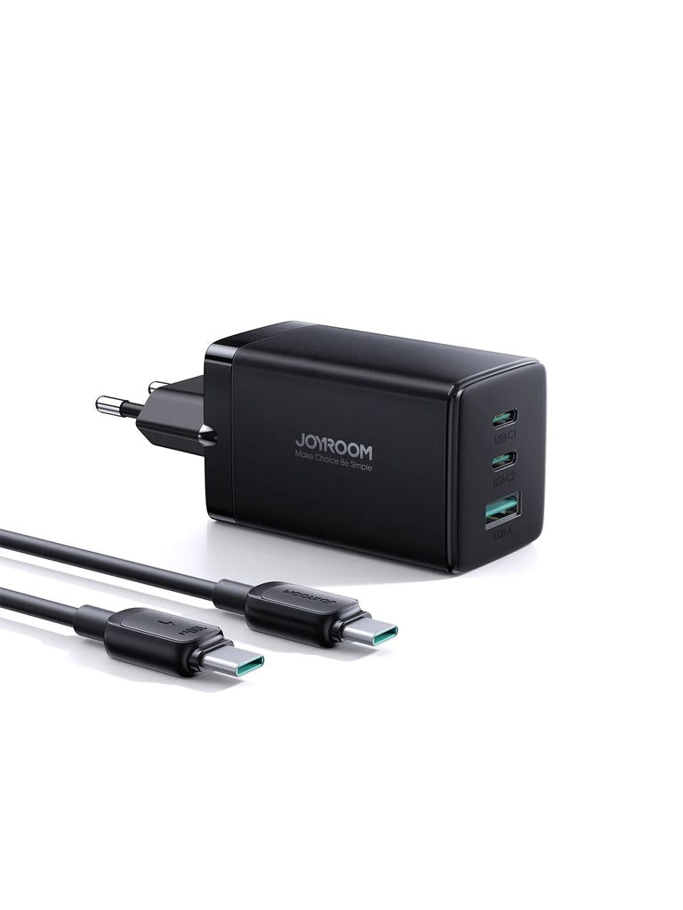 Joyroom fast charger, GaN Ultra, 65W, with USB-C cable, 100W - dark gray