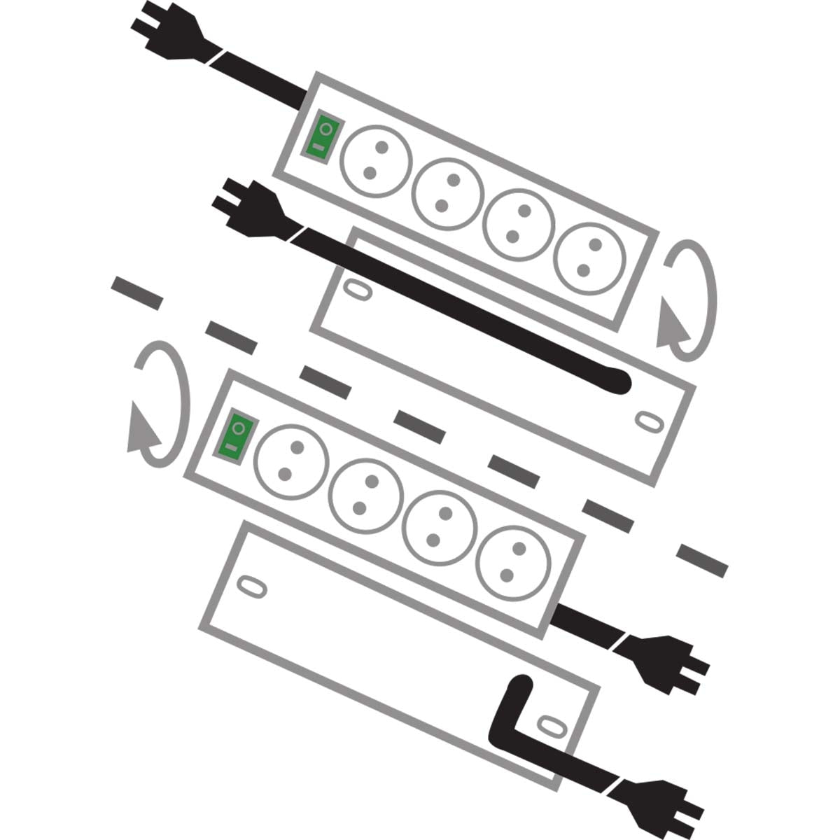 Junction box Primera-Line 10-Way 2.00 m Silver - Grounded Contact TYPE F