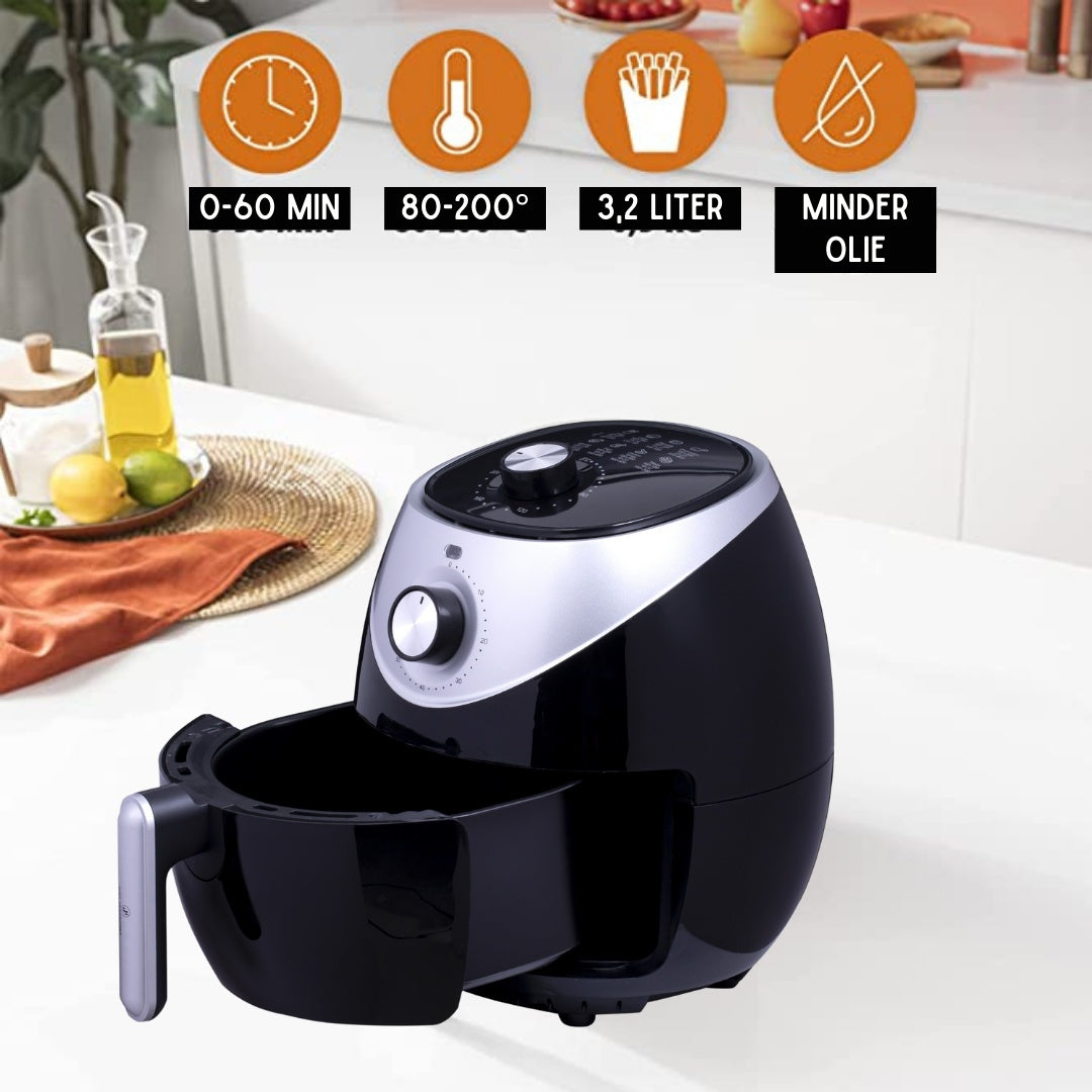 Just Perfecto JL-21: 1400W Hot Air Fryer With Knob Control -3.2L
