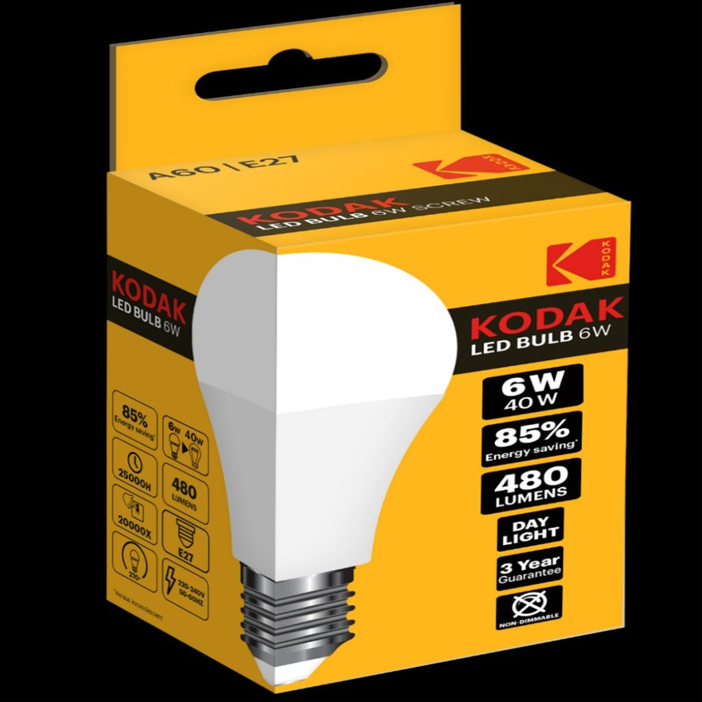 KODAK LED A60 E27 480lm Cold 6W not dimmable