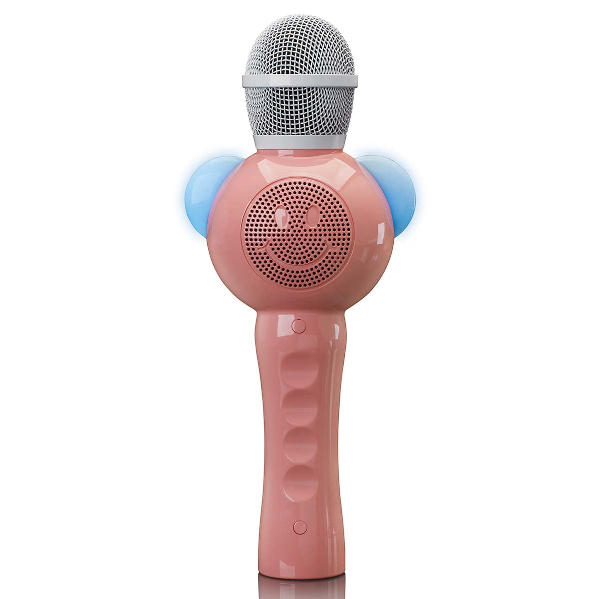 Karaoke Microphone with Bluetooth, SD Slot, LED Lights, Pink