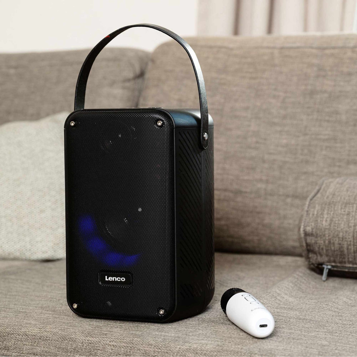 Karaoke System with Bluetooth, LED Lights, Wireless Mic