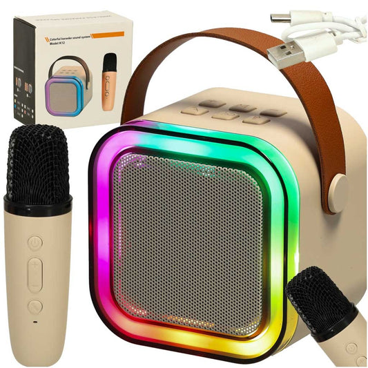 Karaoke speaker with microphone gold