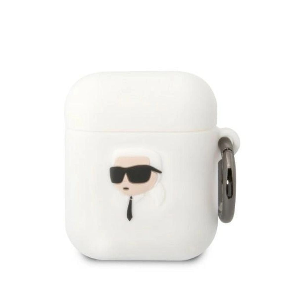 Karl Lagerfeld AirPods 1/2 silicone shell Karl's Head 3D - White