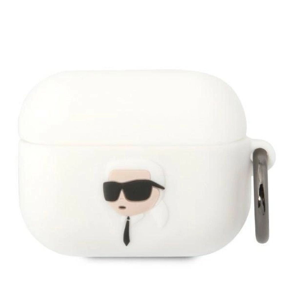 Karl Lagerfeld AirPods Pro silicone shell Karl's Head 3D - White