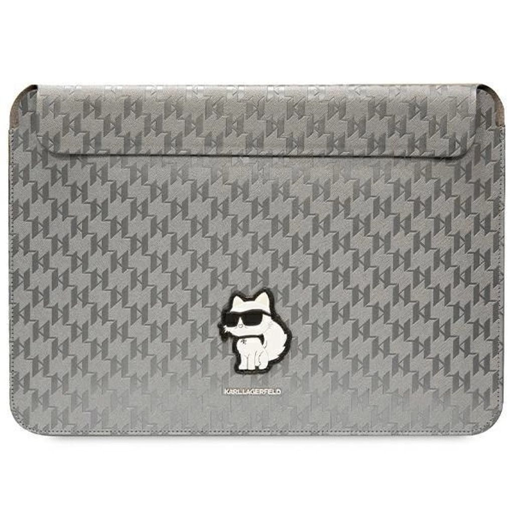 Karl Lagerfeld laptop case 14" Saffiano Monogram Choupette - Silver