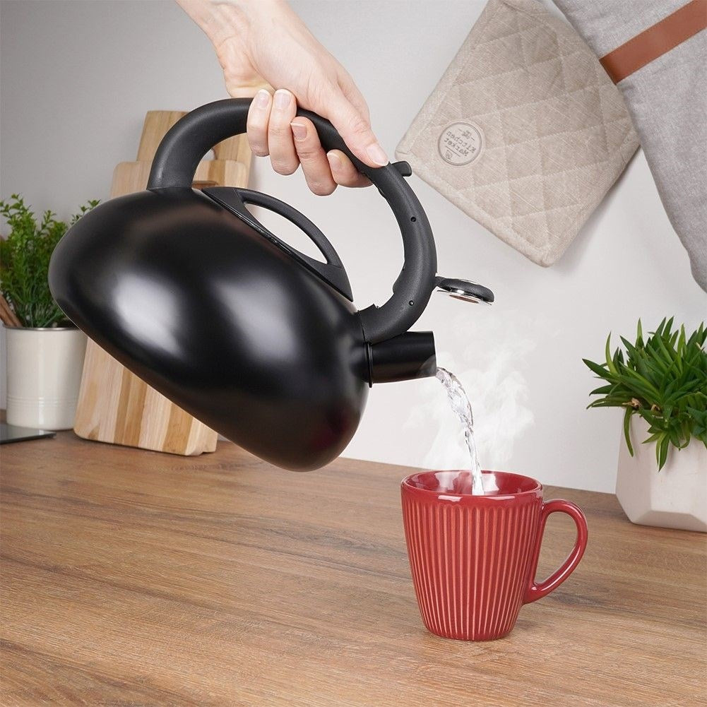 Kettle: Automatic Whistle, Stainless Steel, Matte Black