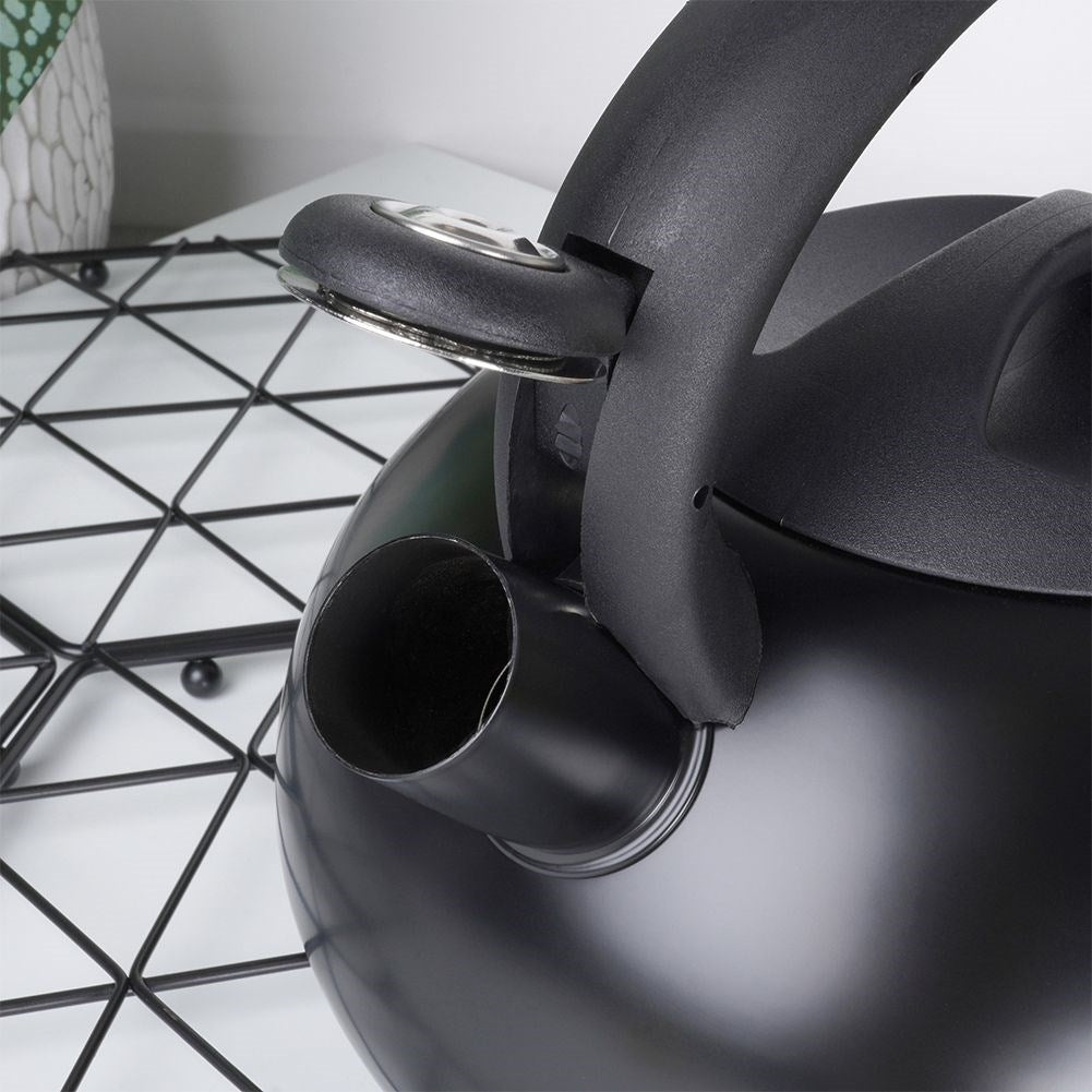 Kettle: Automatic Whistle, Stainless Steel, Matte Black