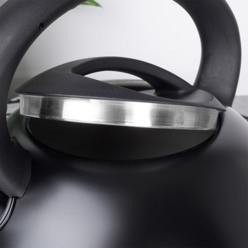 Kettle: Automatic Whistle, Stainless Steel, Matte Black