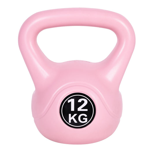 Kettlebell 12 kg for exercise, dumbbell, weight ball, fitness load, pink, ModernHome