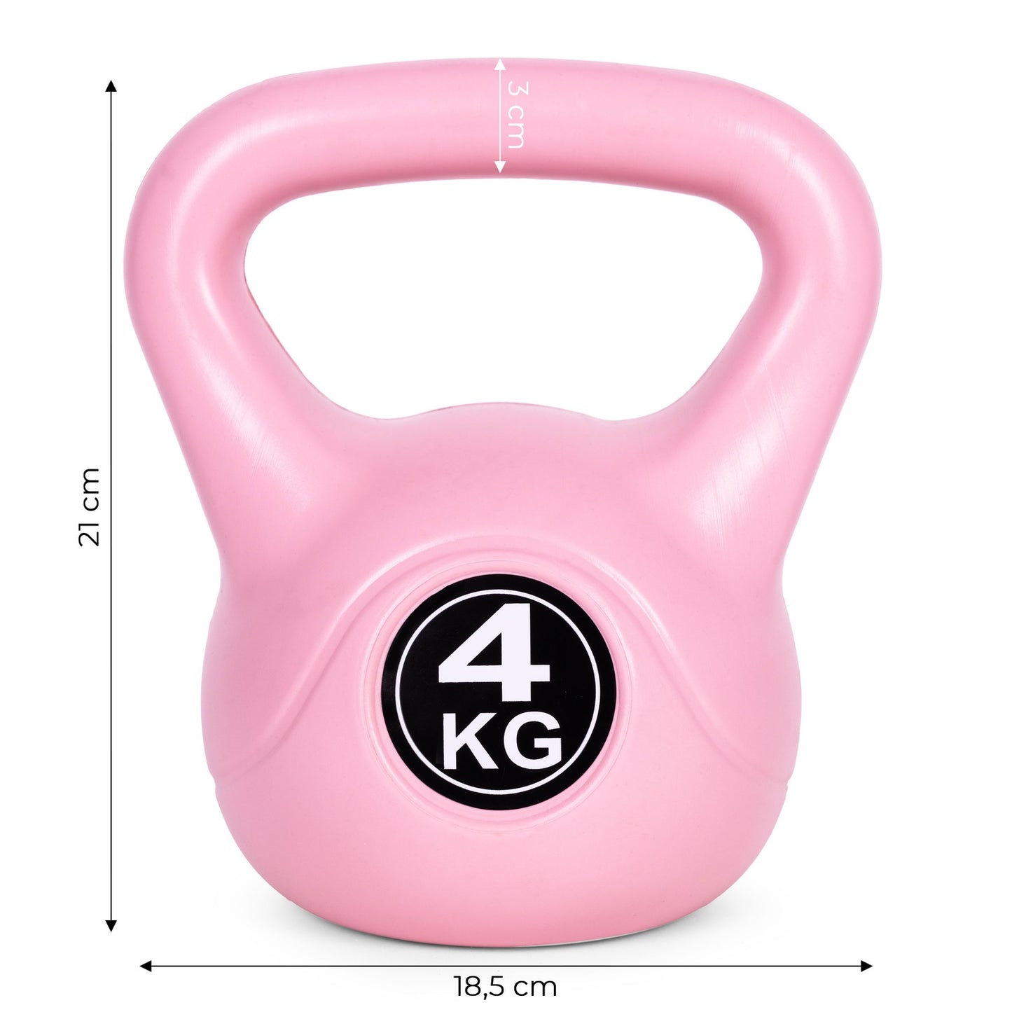 Kettlebell 4 kg for exercise, dumbbell, weight ball, fitness load, pink, ModernHome