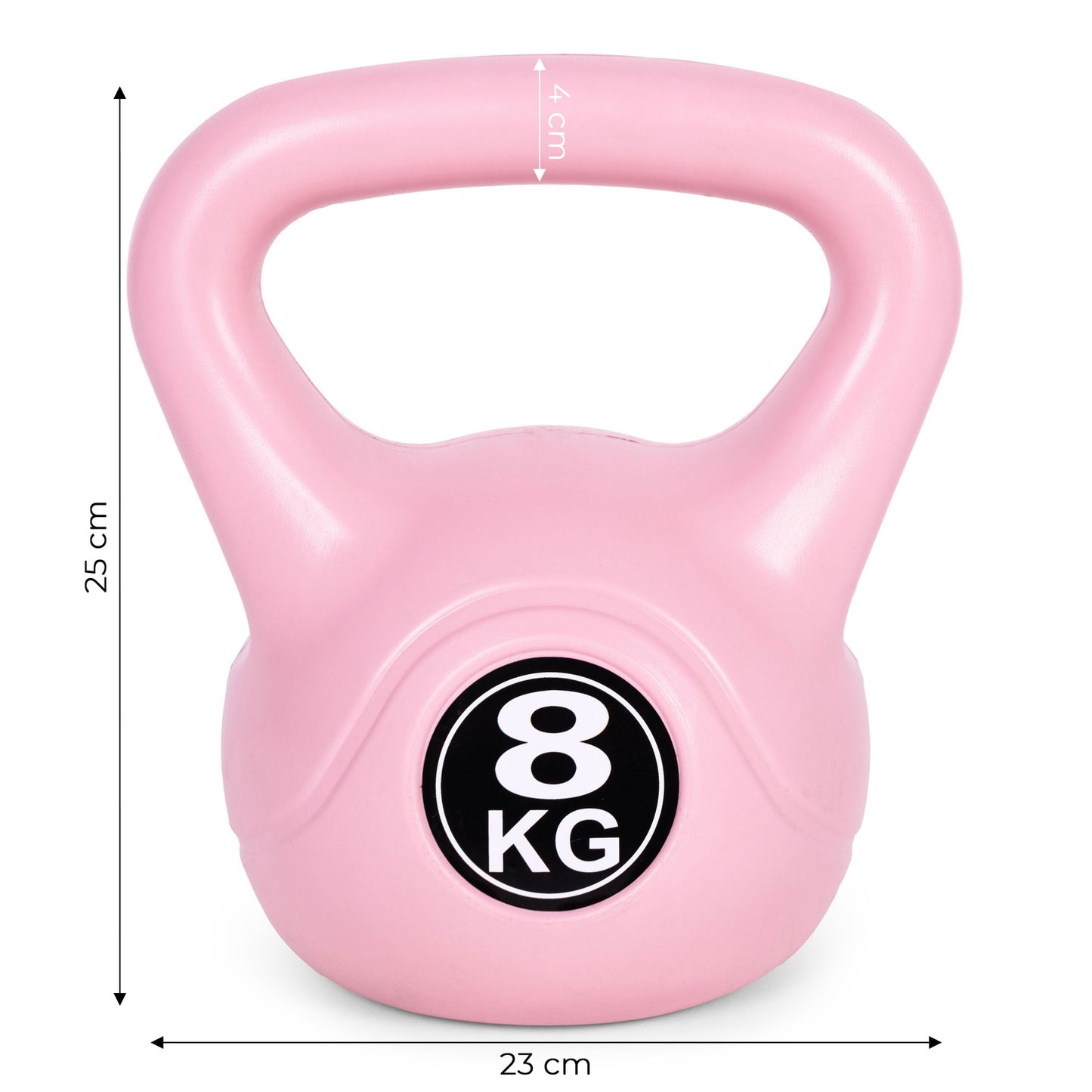 Kettlebell 8 kg for exercise, dumbbell, weight ball, fitness load, pink, ModernHome