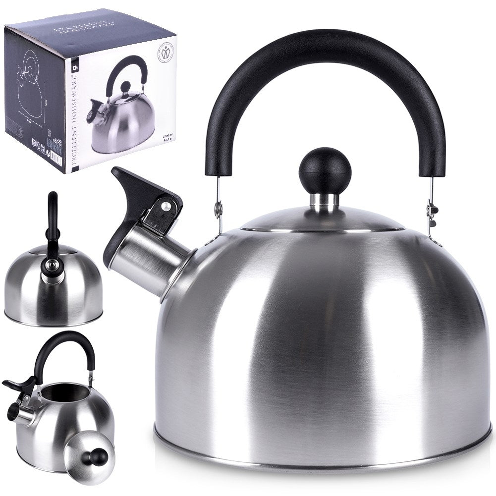 Kettle in Stainless Steel with Whistle and Nylon Handle