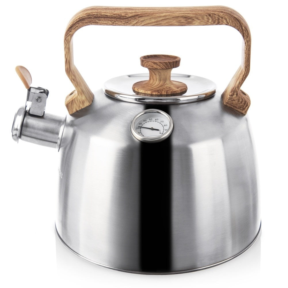 Kettle with Whistle and Thermometer in Stainless Steel