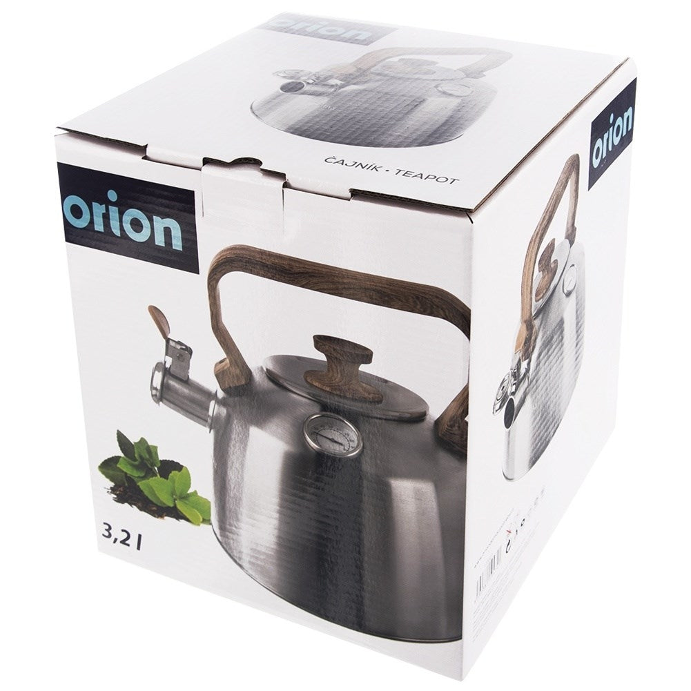 Kettle with Whistle and Thermometer in Stainless Steel