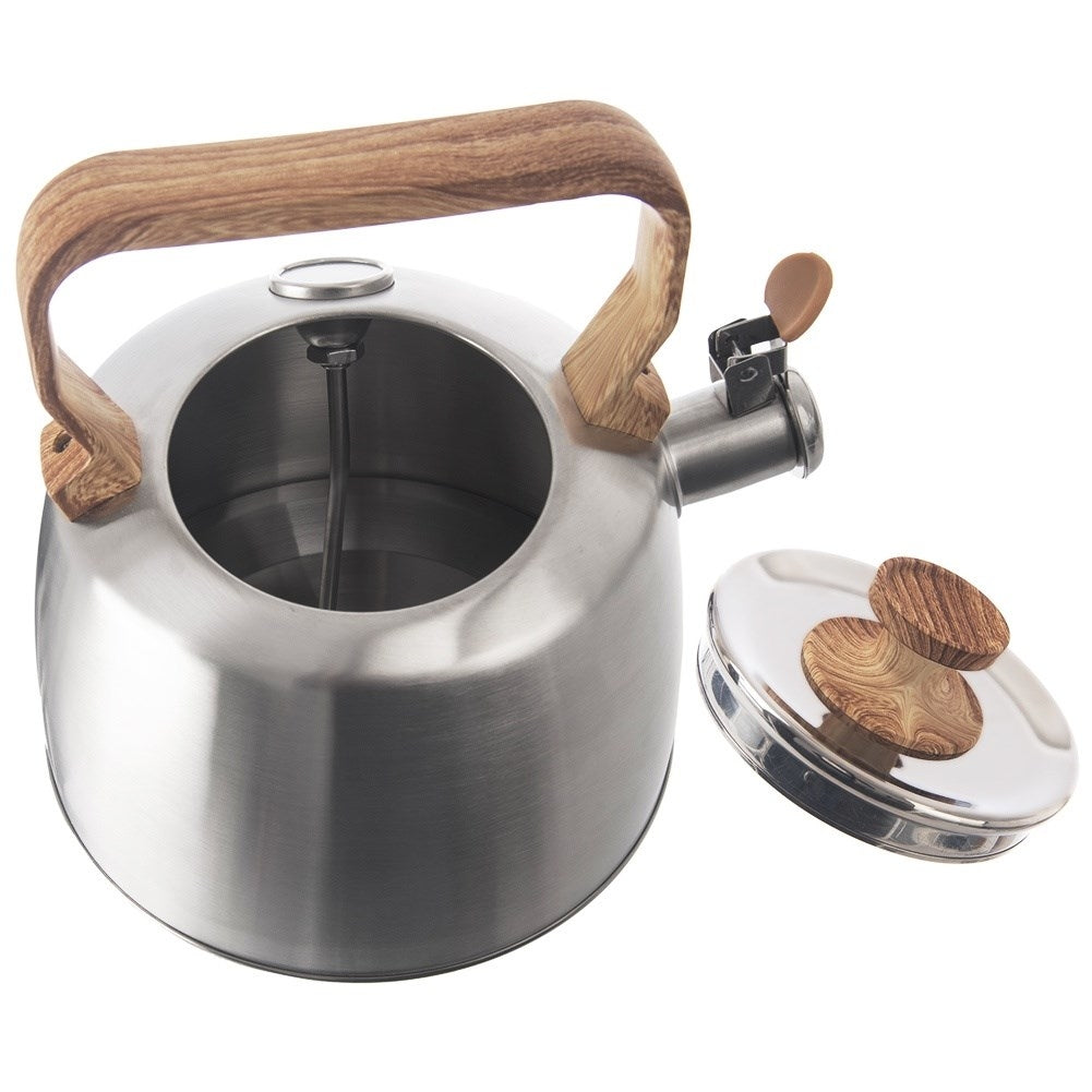 Kettle with Whistle and Thermometer in Stainless Steel