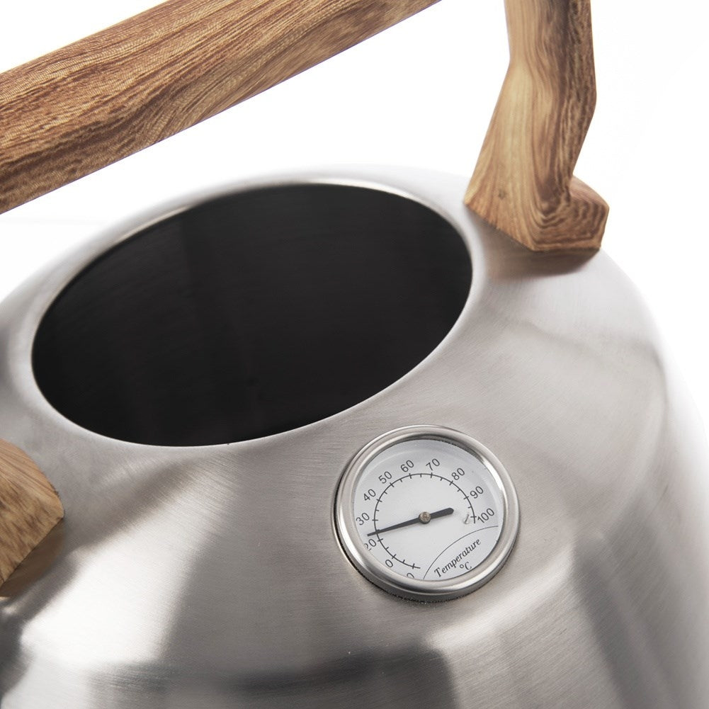 Kettle with Whistle and Thermometer in Stainless Steel