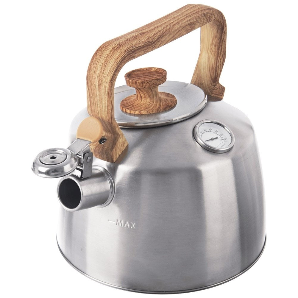 Kettle with Whistle and Thermometer in Stainless Steel