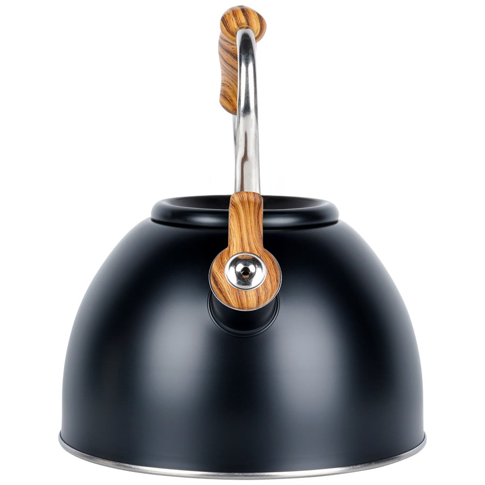 Kettle with whistle, steel, black, 2.5 l
