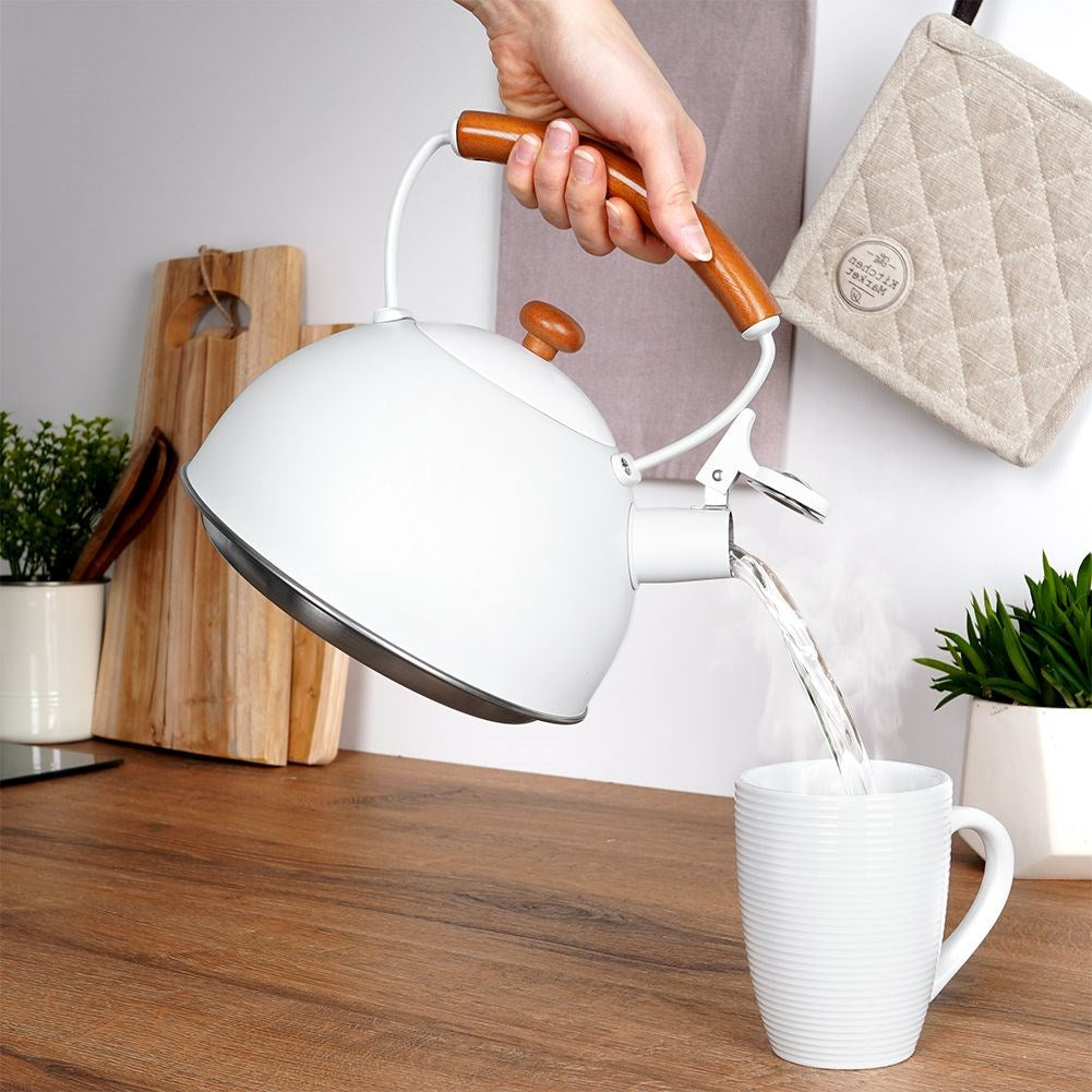 Kettle with whistle, steel, gray, WHITELINE, 2.9 l