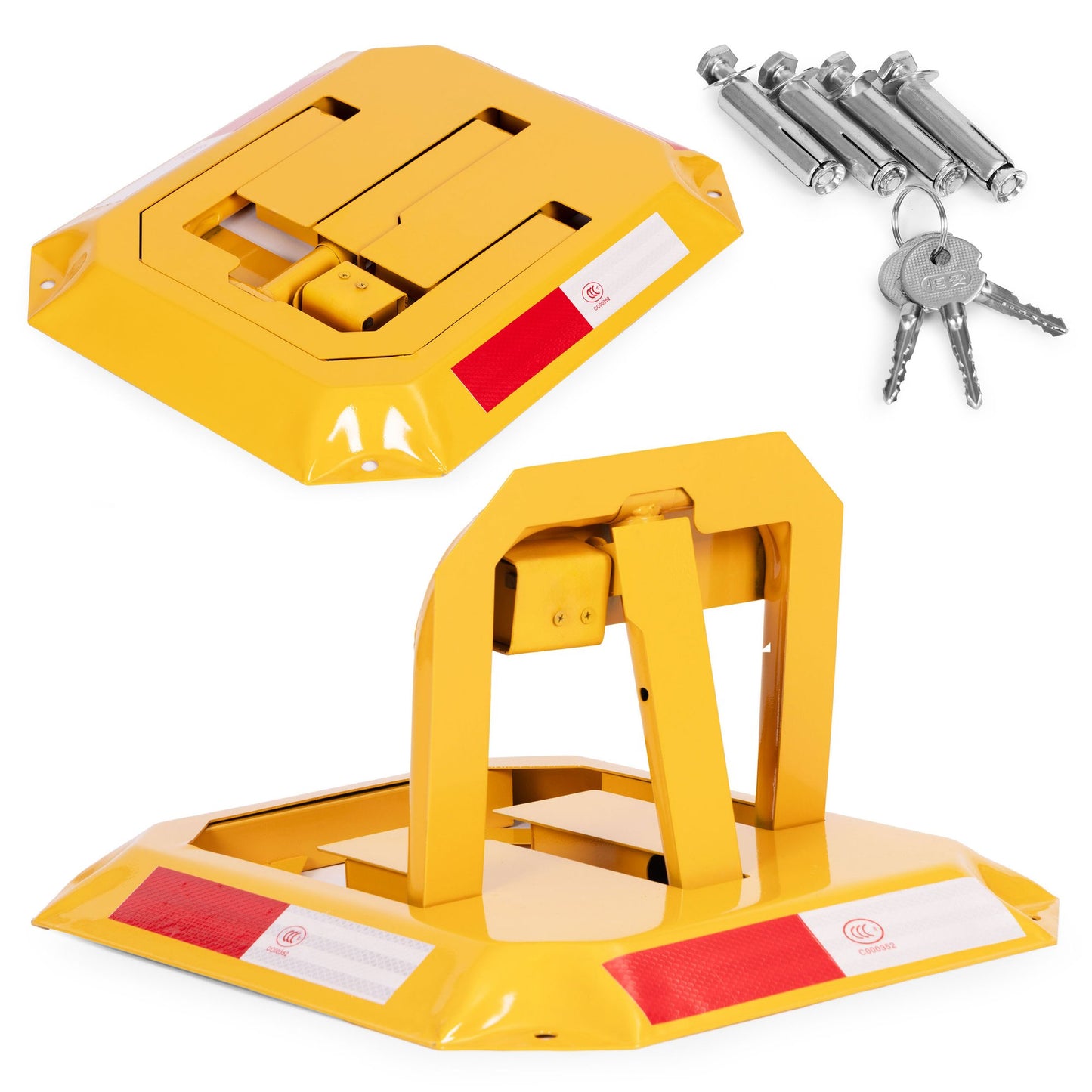 Key-Operated Folding Parking Lock, 30 cm, Reflective