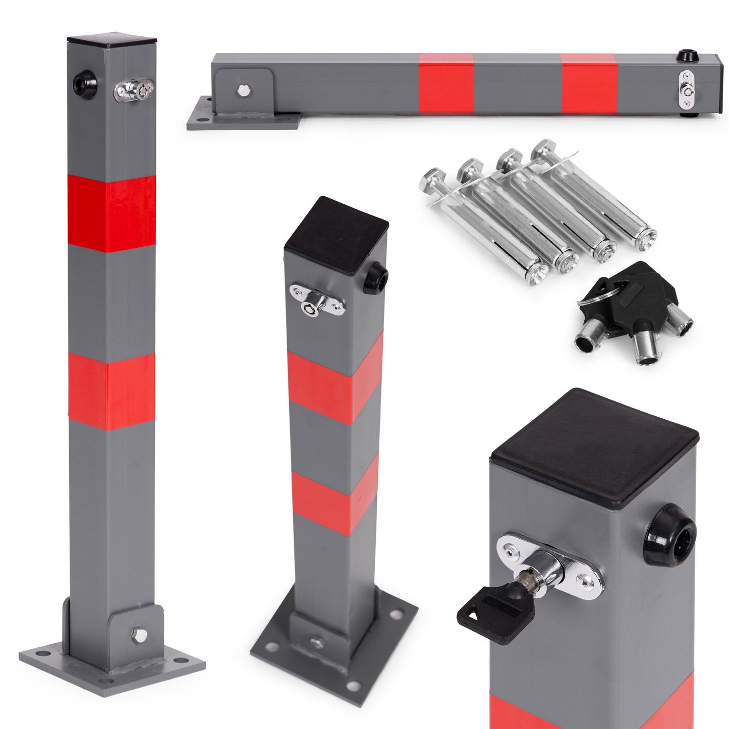 Key-Operated Folding Parking Post, 60 cm Iron