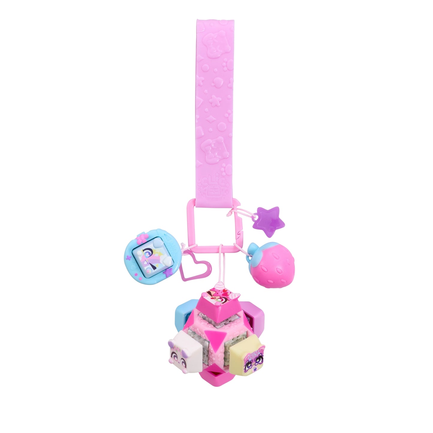 Fidget Keychain with 6 Click Buttons, 14 Interchangeable Parts