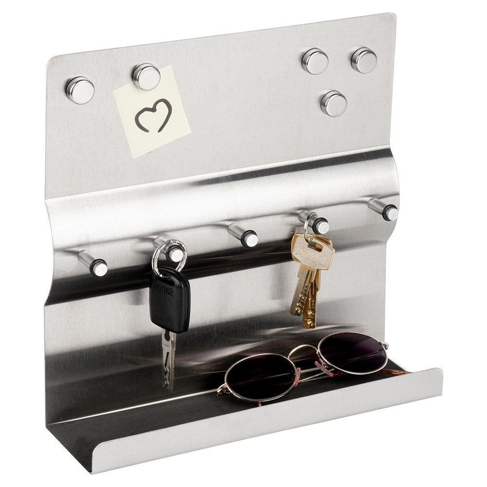 Key hanger with shelf, steel