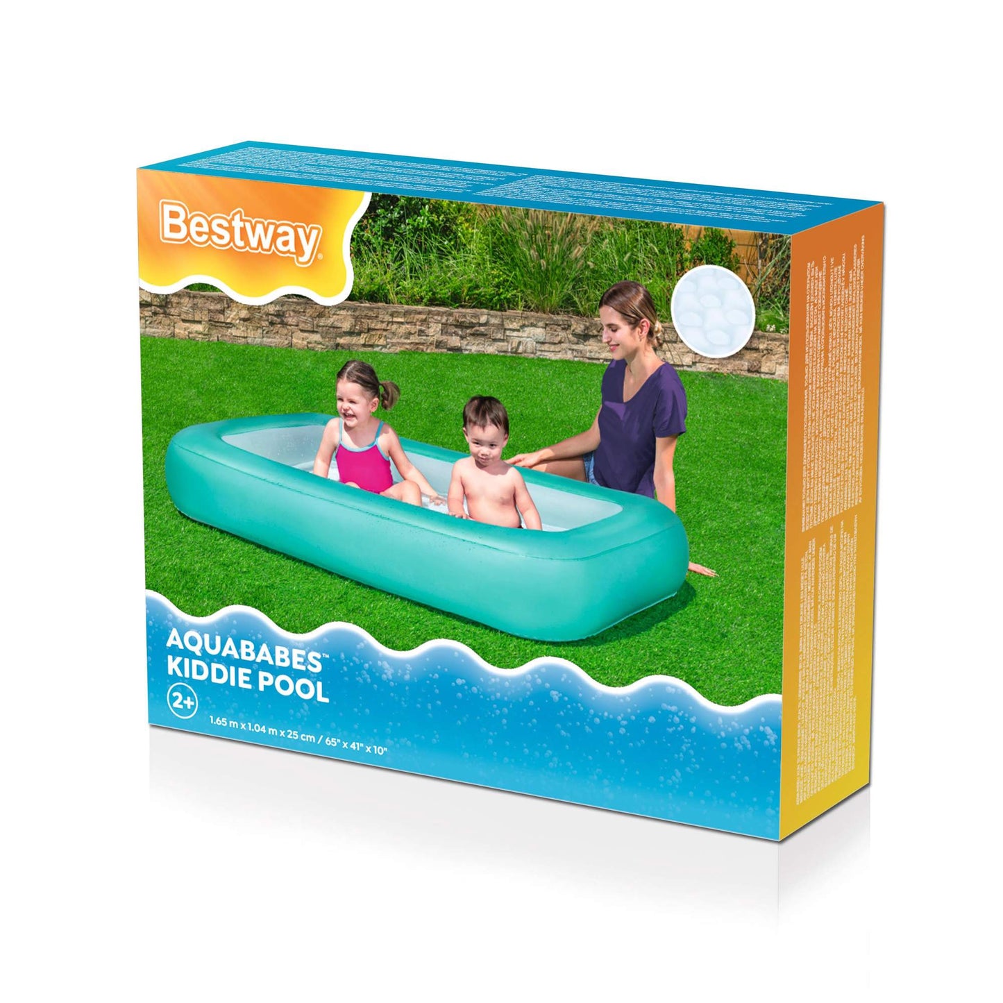Kiddie Pool with Inflatable Floor, 1.65m x 1.04m x 25cm