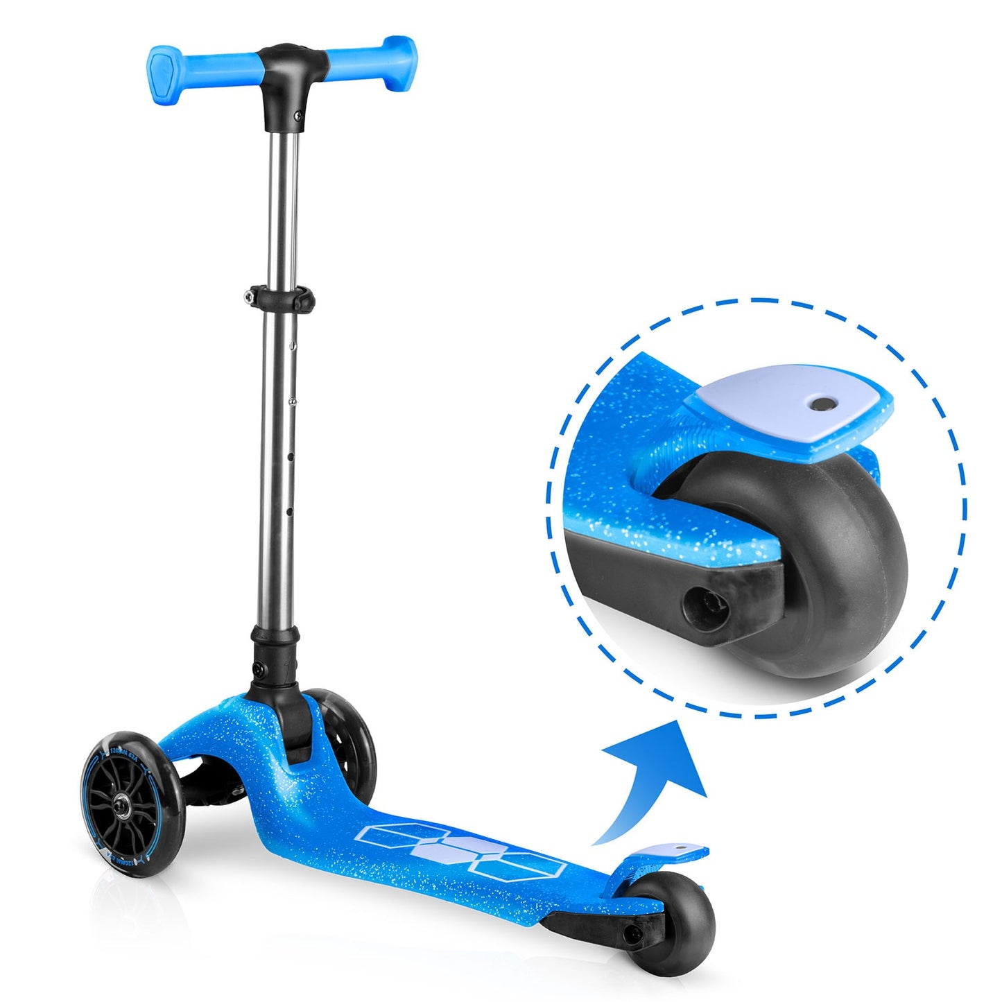 Kids' 3-Wheel Balance Scooter with LED Lights, Blue