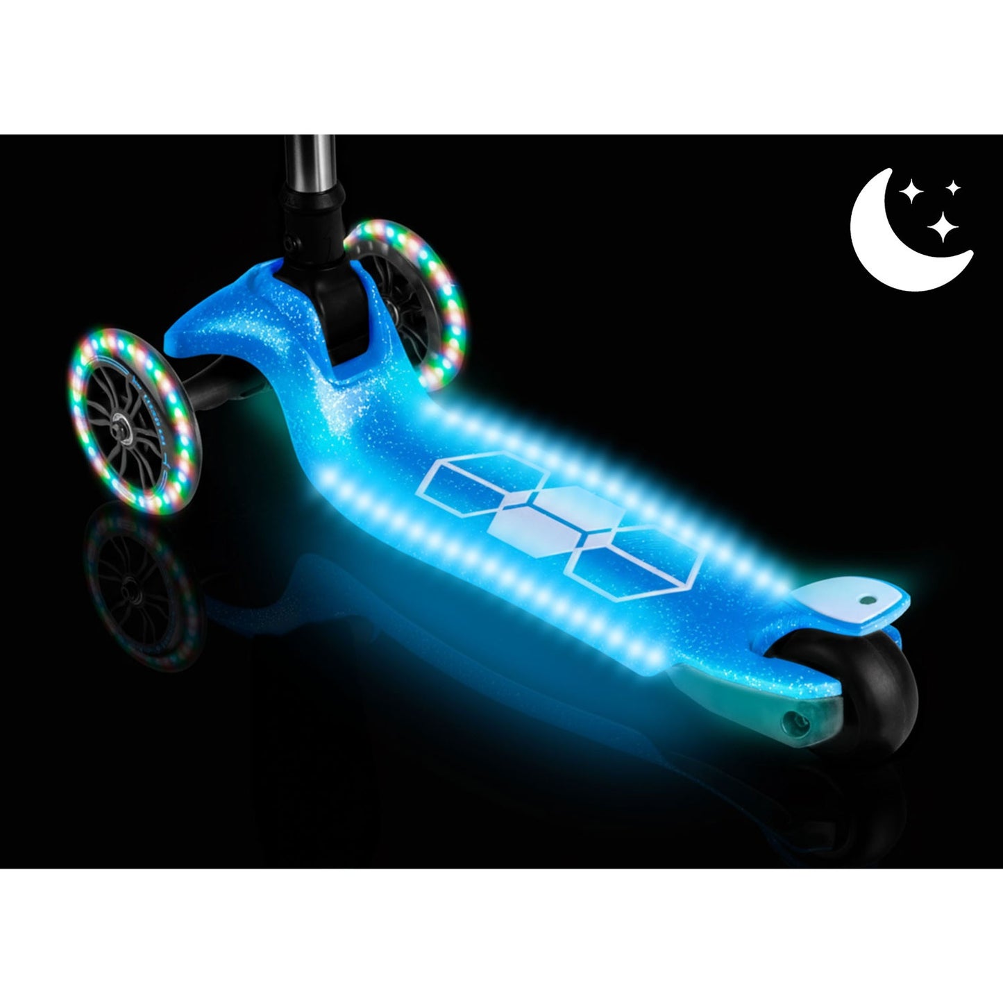 Kids' 3-Wheel Balance Scooter with LED Lights, Blue