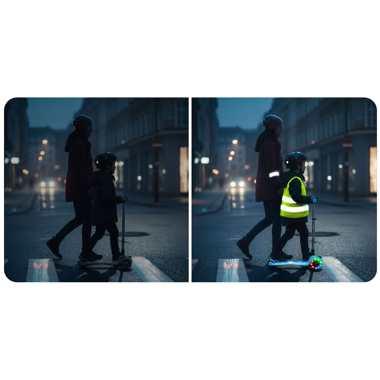 Kids' 3-Wheel Balance Scooter with LED Lights, Blue