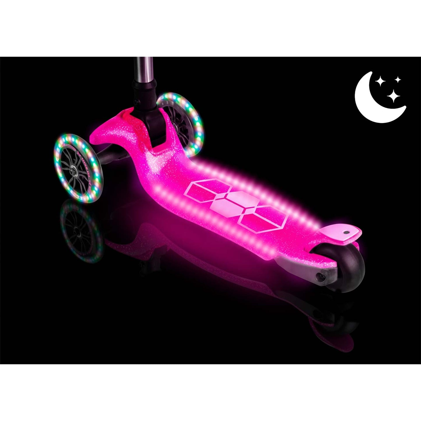 Kids' 3-Wheel Balance Scooter with LED Lights, Pink