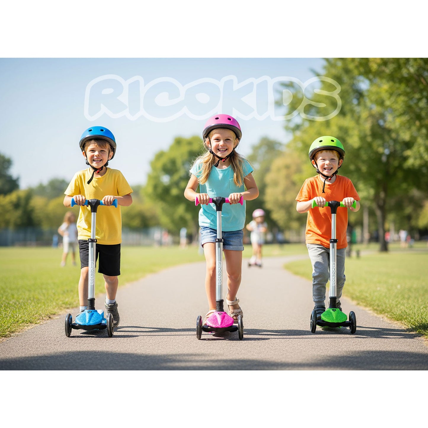Kids' 3-Wheel Balance Scooter with LED Lights, Pink