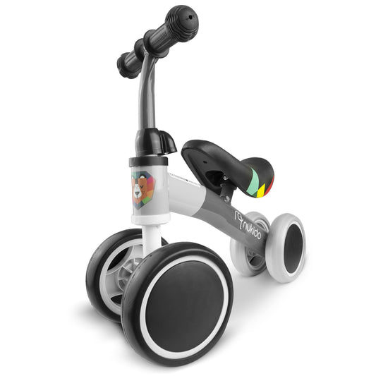 Kids Balance Bike, 4 Wheels, Metal Frame, Foam Seat