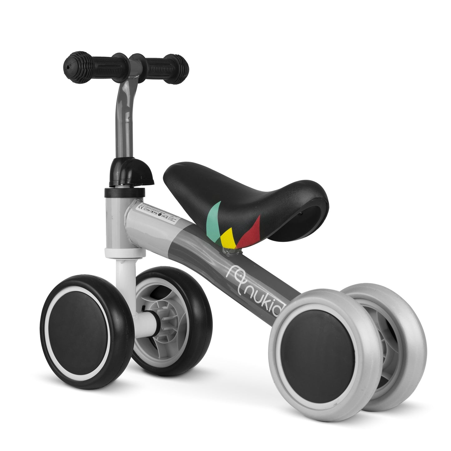 Kids Balance Bike, 4 Wheels, Metal Frame, Foam Seat