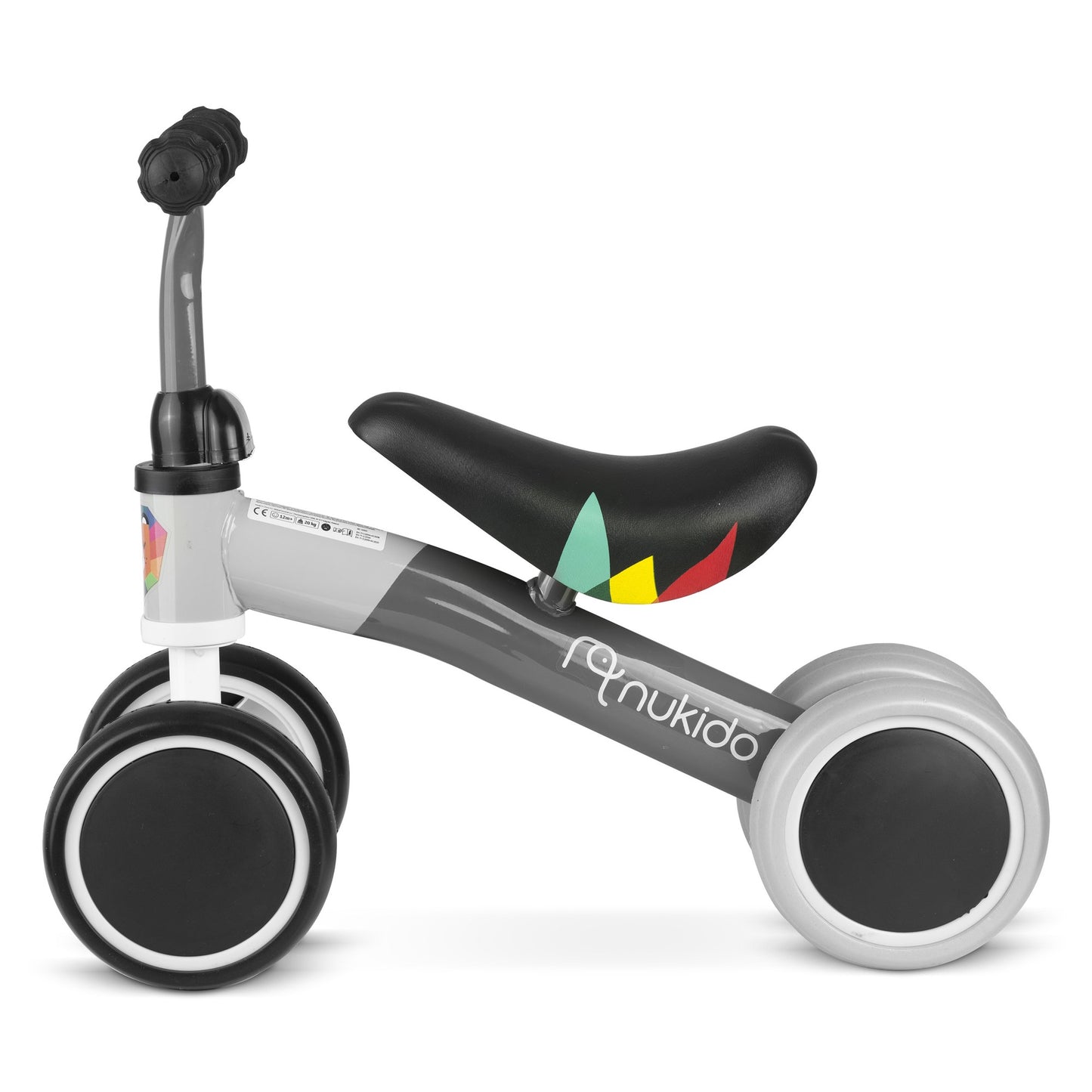 Kids Balance Bike, 4 Wheels, Metal Frame, Foam Seat