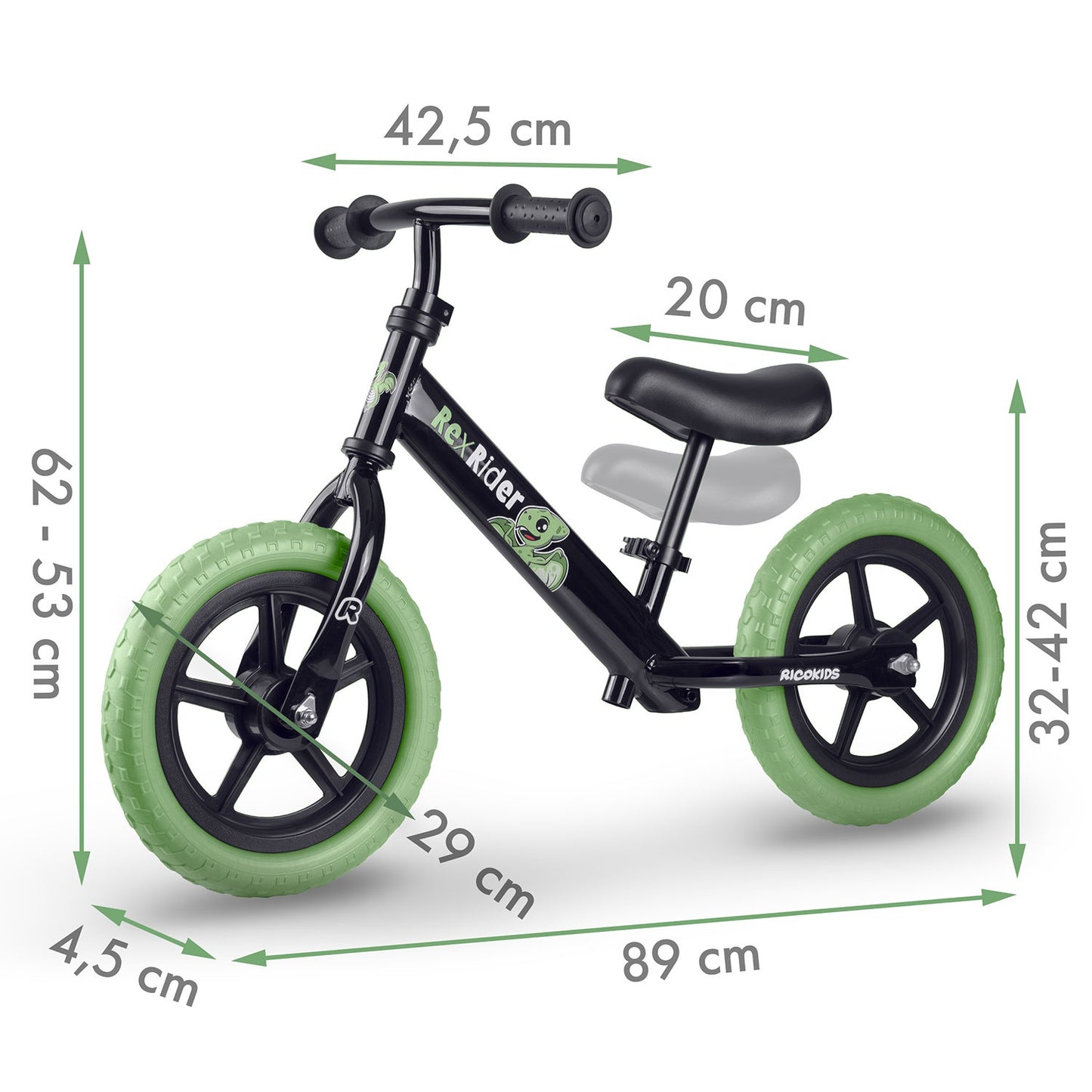 Kids' Balance Bike, Adjustable Seat, Lightweight