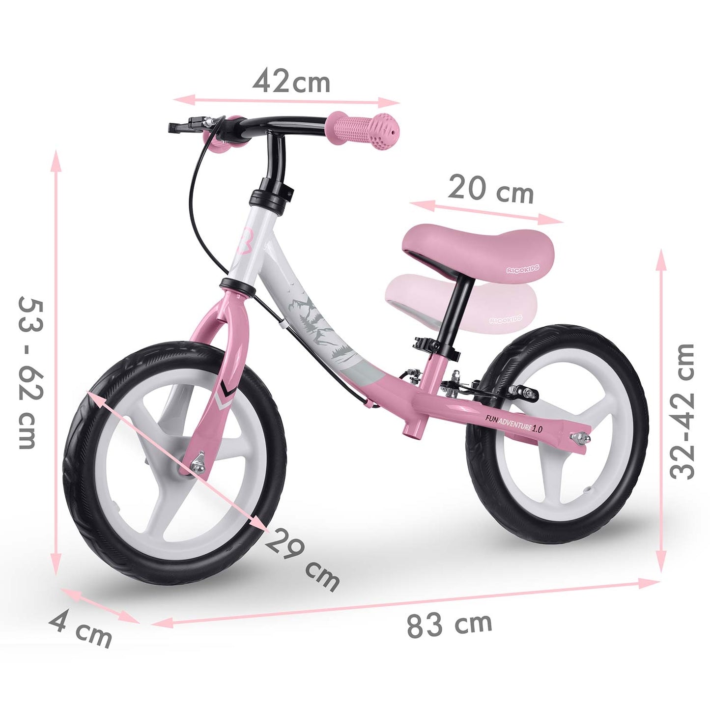 Kids' Balance Bike, Lightweight, Adjustable Seat