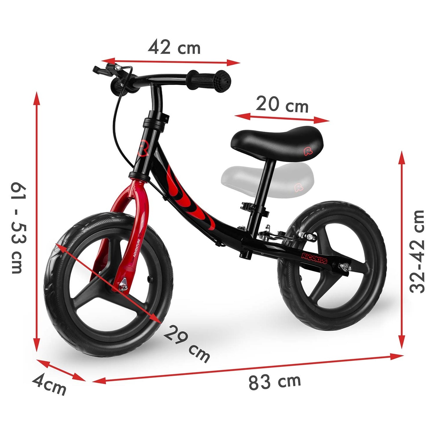 Kids' Balance Bike, Lightweight, Adjustable Seat