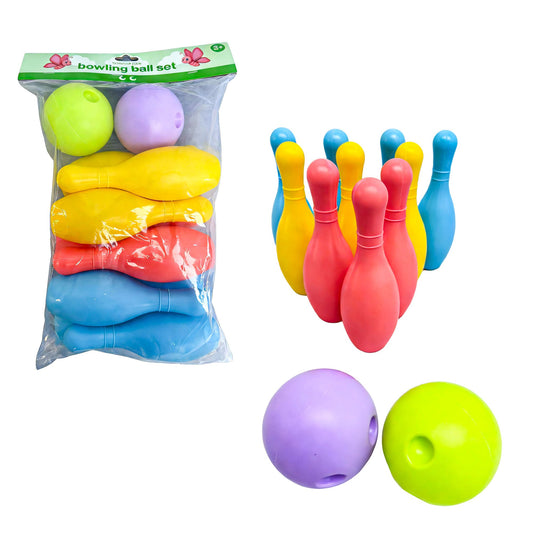 Kids Bowling Ball Set, 2 Balls & 6 Pins, Indoor/Outdoor Play