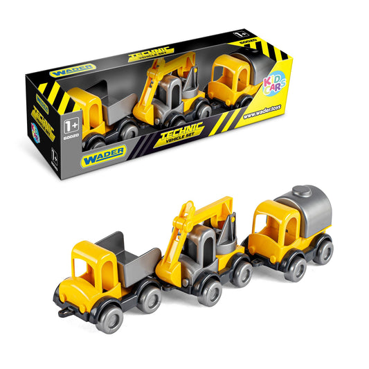 Kids Construction Vehicle Set – Dump Truck, Excavator, Cargo Truck