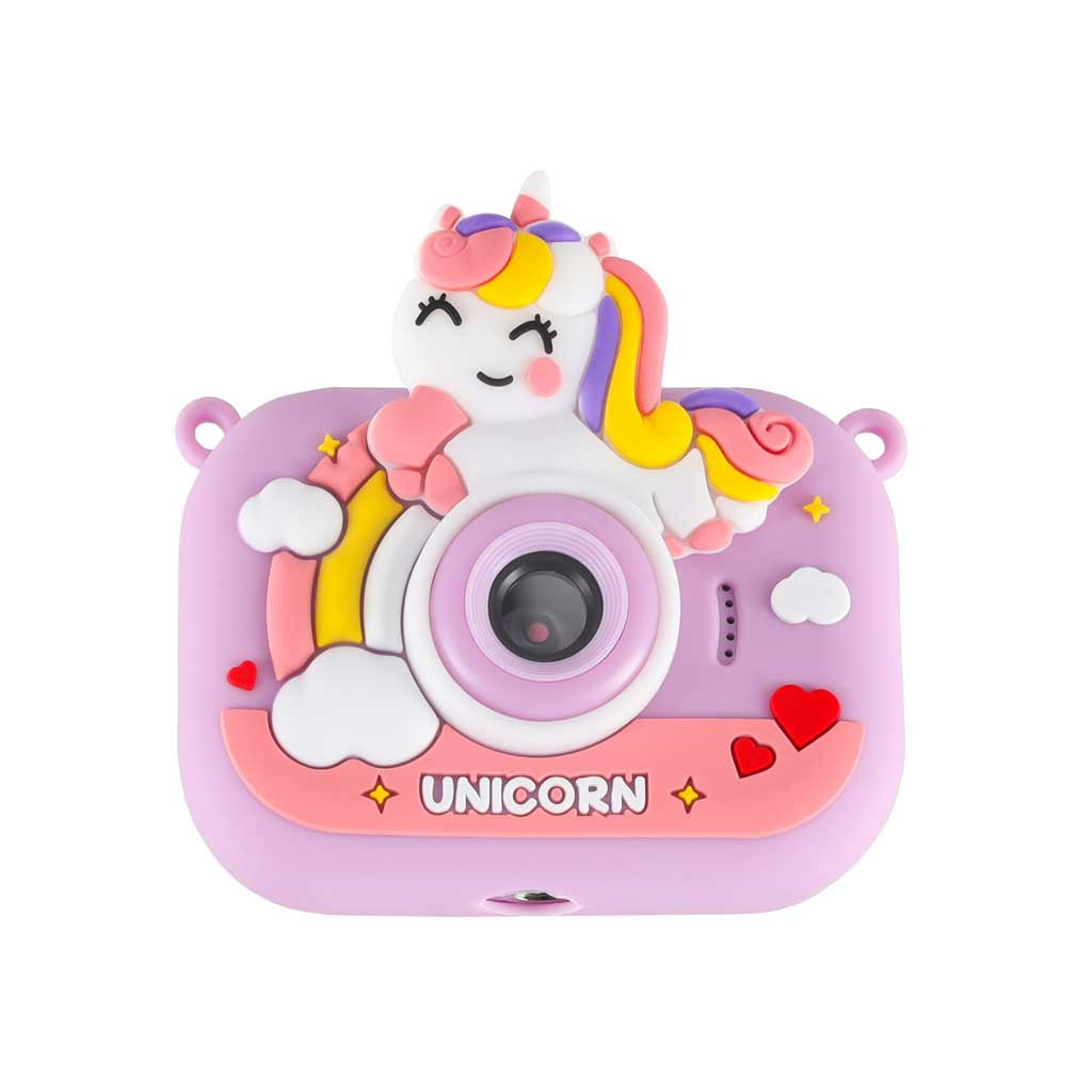 Kids Digital Camera, Unicorn Tripod, 1080P, Purple