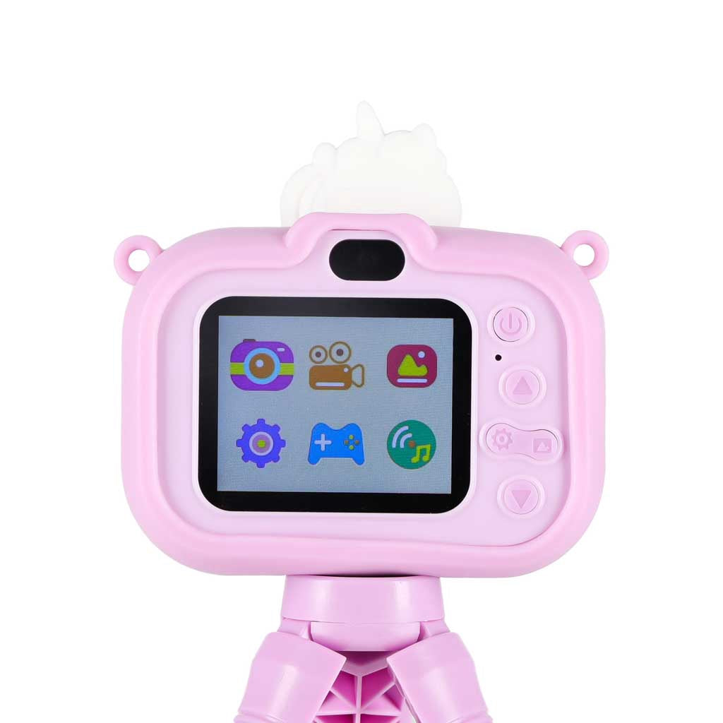 Kids Digital Camera, Unicorn Tripod, 1080P, Purple