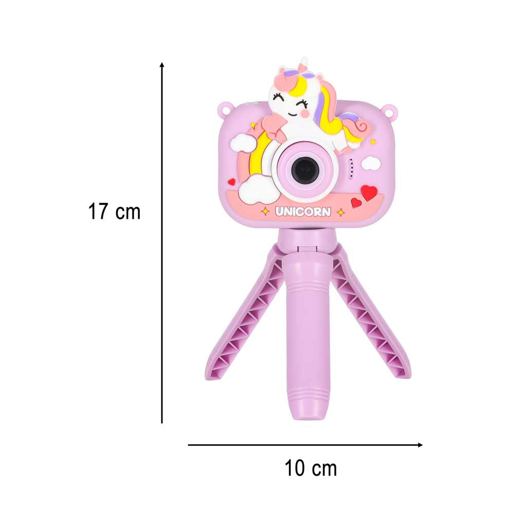 Kids Digital Camera, Unicorn Tripod, 1080P, Purple