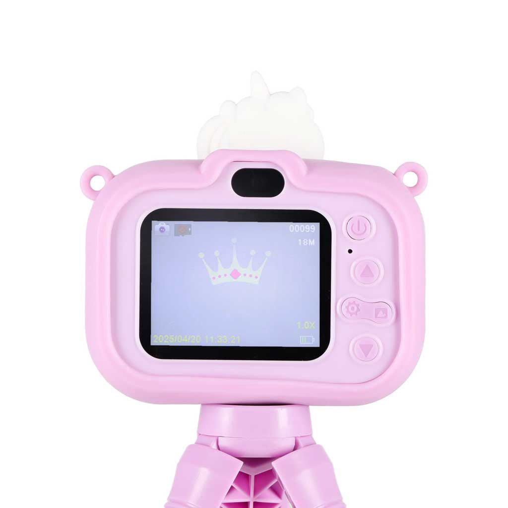 Kids Digital Camera, Unicorn Tripod, 1080P, Purple
